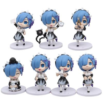 China High Quality Popular Cartoon Toy Car Decoration Ornaments Rem Doll Anime Figure Cute 7 Piece Set for sale