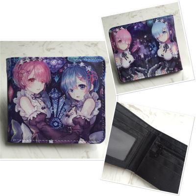 China Waterproof Anime Hot Re: Life in a Different World Cartoon PU Zero Folding Unisex Purse Anime Wallet for sale