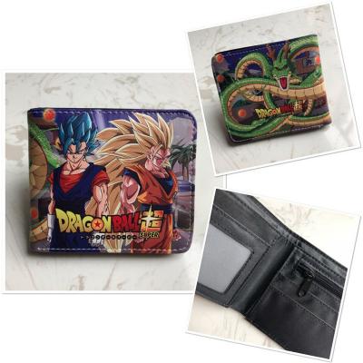 China Hot Wholesale Waterproof Anime DBZ Cartoon Printing PU Coin Purse Anime Leather Short Wallet For Cosplay for sale