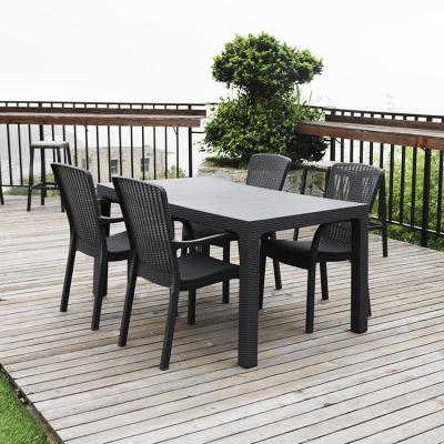 China Weather Outdoor Furniture Cheap Dining Table Set 6 Outdoor Chairs Tables And Chairs For Events for sale