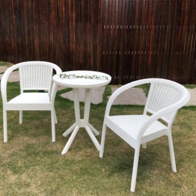 China Three Piece Design Modern Outdoor Outdoor Coffee Table Set Outdoor Willow Rattan Buffet Table for sale