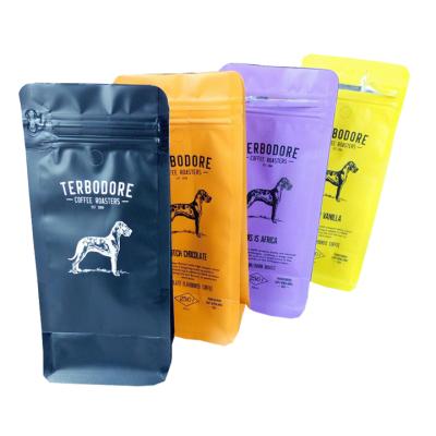 China Moisture Proof Custom Print Logo Stnd Up Aluminum Foil Zipper Lock Coffee Bag With Valve for sale