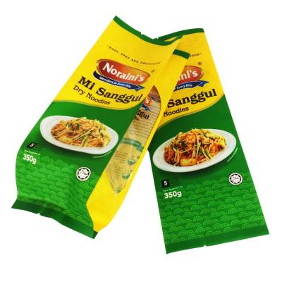 China Custom Printed Moisture Proof Food Grade Pouch Side Gusset Dry Transprant Plastic Packaging For Noodles for sale