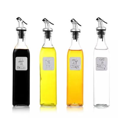 China Beverage Best Selling High Quality Olive Oil Dispenser Glass Bottle 650ml 330 Clear Glass Bottle Oil With Cap for sale