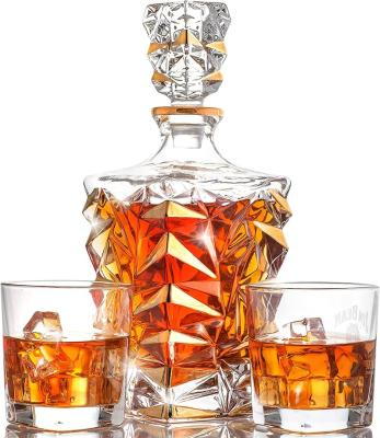 China Wholesale Beverage Liquor Vodka Whiskey Round Bottle Wine Glass Stackable Bottle for sale