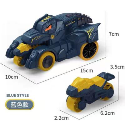 China Dinosaur Children's Ejection Toy Car Ejection Dinosaur Tank Inertial Children's Car Set Vehicle for sale