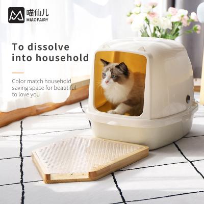 China Durable Eco-friendly Double-Layer Wooden Acrylic Pet Cat Litter Mat Cat Supplies Sustainable Cat Litter Pads for sale