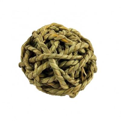 China Weaving Dog Cat Toys Pet Travel Sea Grass Plant Bite And Grind Toy Ball For Pet for sale