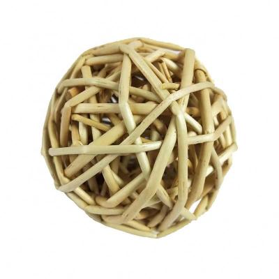 China Weaving Dog Cat Pet Toy Ball Travel Plant Natural Wicker Pet Bite and Grind Toy Ball for sale