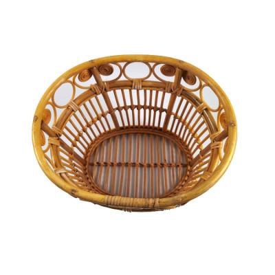 China Sustainable 100% Natural Handwork Rattan Storage Basket Clothes Organizer Basket Blankets Plush Toys For Bedroom Living Room for sale