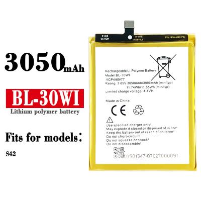 China Cell Phone BL-30Wi 100% Original Li-ion Polyer Cell Phone Rechargeable Battery For Itel S42 Battery for sale