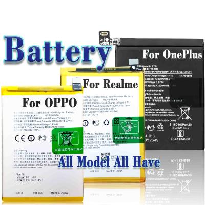 China Full Range Battery Mobile Phone OEM Factory Battery For OPPO Realme Oneplus Reno 2 3 4 5 6 1+7 8 9 F1 F-3 F5 A3 A7 A9 A11 R9 for sale