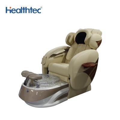 China Luxury Crystal Bowl Nail Salon Equipment Massage Chair Pedicure Sink With Spray for sale