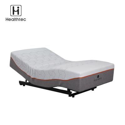 China 2021 Newest Luxury Metal LED Adjustable (Height) Sliding Electric Adjustable Bed Frame With Mattress for sale