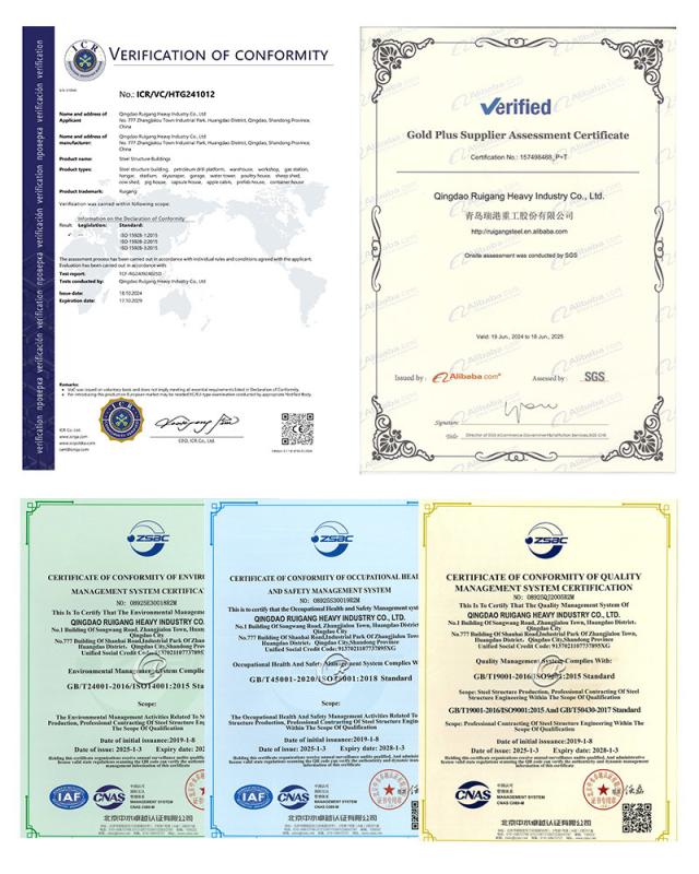 Proveedor verificado de China - Qingdao Ruigang Steel Structure Co., Ltd.