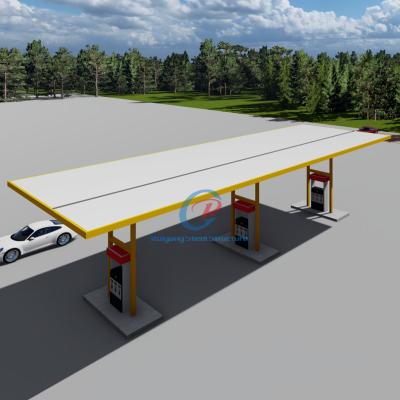 China Prefabricated Steel Structure Gas Station Customized Pre Fabricated Steel Buildings Construction for sale