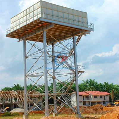 China Warm gedompelde gegalvaniseerde stalen watertanks toren, industriële aangepaste stalen watertanks Te koop