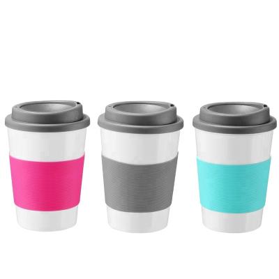 China Viable Custom Color Printed Silicone Coffee Mug Reusable Plastic Eco Friendly Take Away Coffee Cup With Lid for sale