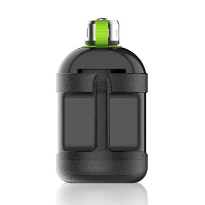 China Portable BPA FREE 2.2L Water Bottle Large Easy Carry Handle GYM Gallon Plastic Water Jug Bottle With Cell Phone Holder for sale