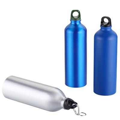 China Customized sustainable bpa free recycle 750ml sport aluminum drinking water bottle wholesale with carabiner lid for sale