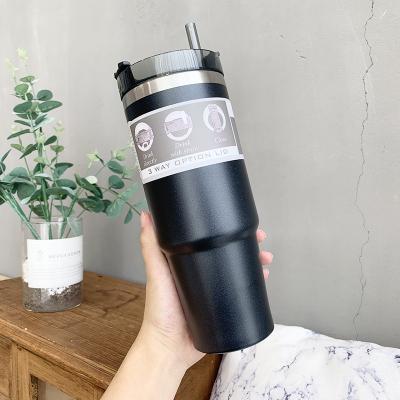 China Wholesale Sustainable In Running Fashion Double Wall Stainless Steel Vacuum Insulated Tumbler 30 Oz With Straw for sale