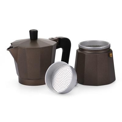 China Everich Design Special Viable Mocha Pot 3/6/9 Cup Moka Pot Portable Aluminum Bottom Manual Mocha Pot for sale