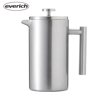 China Sustainable Factory Direct Finish Stainless Steel French Press Vacuum Insulated Coffee Maker With Custom Color Pattern Accepted for sale