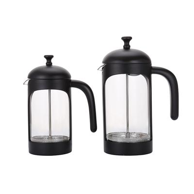 China Everich 350ml 600ml 1000ml Viable French Press High Borosilicate Glass And Plastic Coffee Plunger With Custom Logo for sale