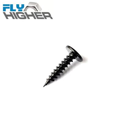 China Carbon Steel Cross Recessed Mushroom Head Tapping Black Oxide Finish Screw for sale