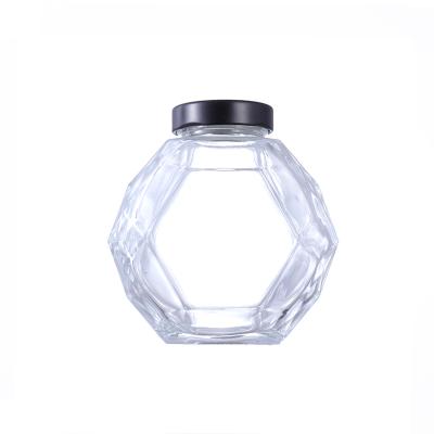 China Freshness Preservation Customized Wholesale Glass Honey Jar Honey Storage Jar With Cover for sale