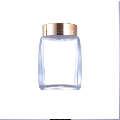 China Manufacturer's stock transparent honey pickle bottle freshness preservation bottle 350ml square glass honey jar glass bottle for sale