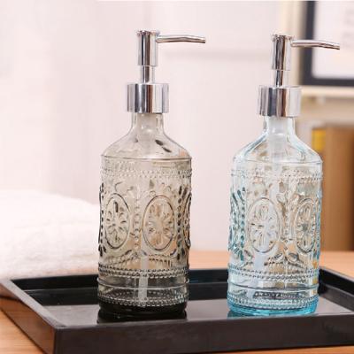 China Personal Care European Style Hotel Hand Sanitizer Special Glass Bottle for sale