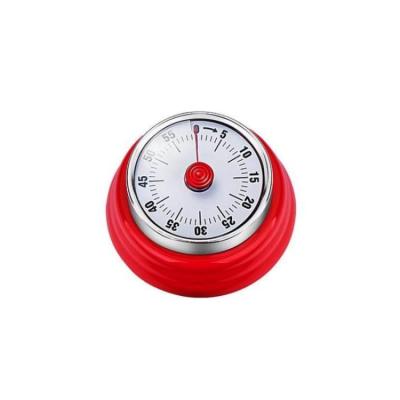 China Transient Mechanical Turn Kitchen Timer 60 Minutes Cooking Tool Stainless Steel Round Shape Magnetic Countdown Timer for sale