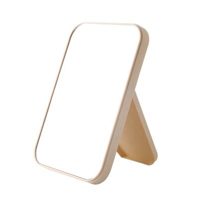 China Simple and convenient wholesale minimalist stand up square shape table mirror promotional mirror candy colors makeup table mirror for sale