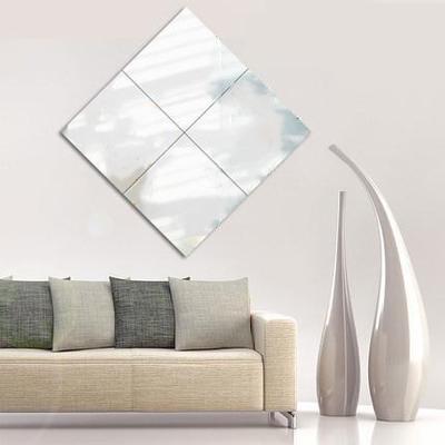 China Hot Sale Minimalist Simple Cheap Square Frameless Splicing Wall Silver Mirror for sale