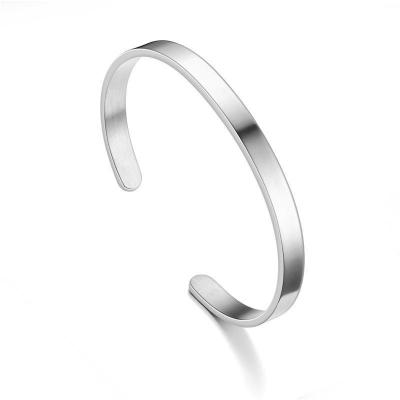 China CLASSIC Manufacturers Wholesale Stainless Steel Couples Bracelet Open Bangle Bracelet Stainless Steel Silver Jewelry for sale