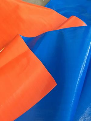 China 250gsm Outdoor Waterproof Blue/Orange PE Tarpaulin Woven Fabric for sale