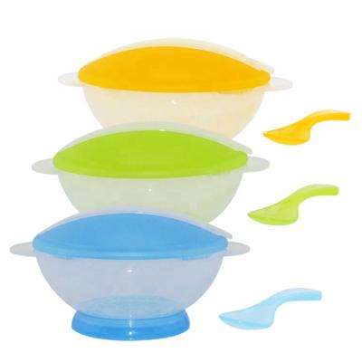 China New Products BPA Free Plastic Baby Feeding Bowl With Spoon Baby Tableware for sale