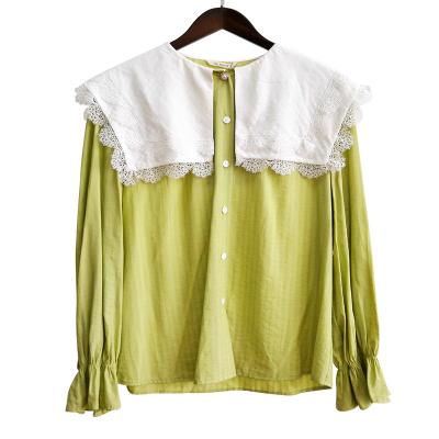 China Anti-wrinkle Eason China Supplier Offer Long Sleeve Women's T-shirt Custom Made Woven Ladies Casual Blouse for sale