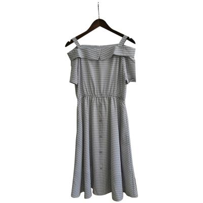 China 2021 hot sale tube top breathable plaid dress fashion anti-static short sleeve women's strapless clothing for sale