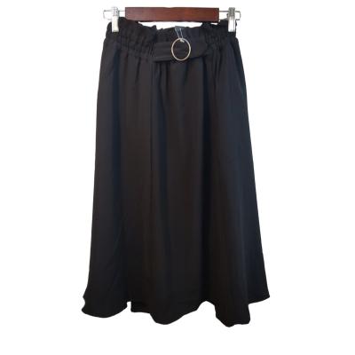 China Breathable High Waist 3D Casual French Skirts Retro Working Ladies Pleated Sash Skirt for sale