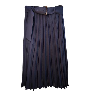 China Wholesale Fashion High Waist Breathable Feminine Women Pleated Maxi Long Skirt for sale