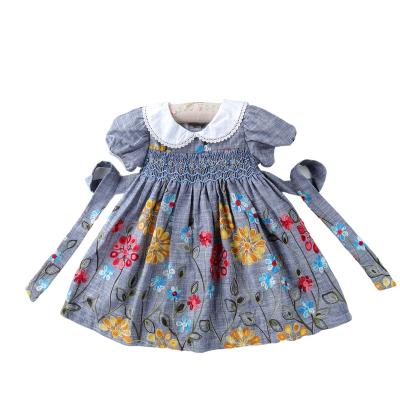 China Wholesale Cotton Washable Children's Clothing Lace Up Dresses for Girls Baby Clothes for sale