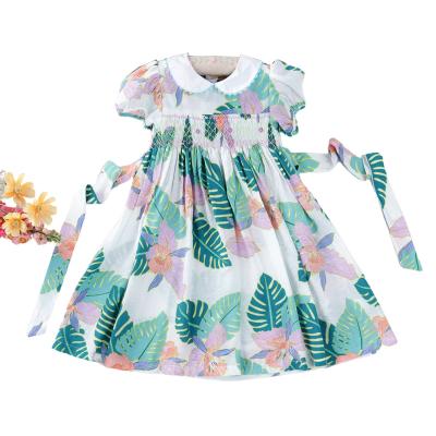 China Washable Floral Girls Gathered Clothes Embroidered Kids Dress Up Girls Clothing Children's Clothing 6 To 14 Years Old for sale