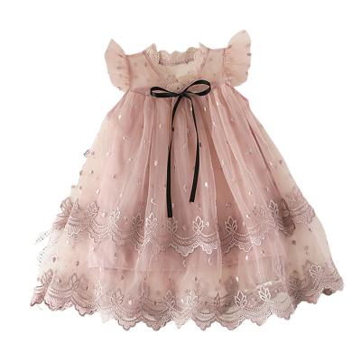 China 2019 Summer Baby Girl's Birthday Party Lace Washable Embroidered Dress Mesh Tutu Princess Dress For for sale