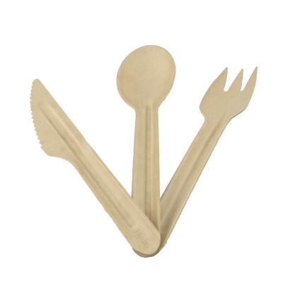 China Disposable / Eco - Friendly Biodegradable Bagasse Pulp Fork Spoon Degradable Disposable Cutlery Set Eco Friendly for sale