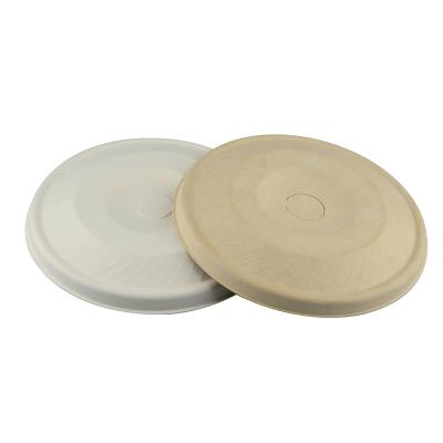 China Non-Refillable Eco-Friendly Disposable Compostable Sugarcane Bagasse Coffee Cup Biodegradable Lid for sale