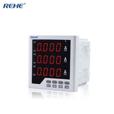 China ABS Plastic Three Phase Amp Ammeter And Current Panel Meter With 3rows Display for sale