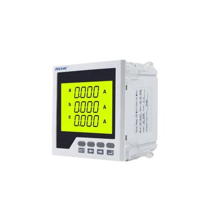 China Slim Type Ampere, Volt, Hz 96*96mm LCD Panel Power Three Phase Multifunctional Digital Multimeters RH-3D3S for sale