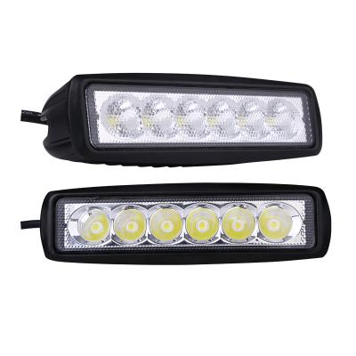 China Hot Sales 6 Inch LED Work Light Bar Car 18W With IP67 C.ree LED Off Road Going Driving Fog Lights For Machine Factory Supply 160*45*55mm 0.36kgs for sale